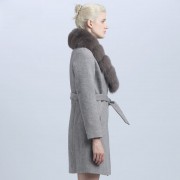 Women New Style Cashmere Wool Winter Coat with Fur Collar