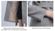 Women New Style Cashmere Wool Winter Coat with Fur Collar