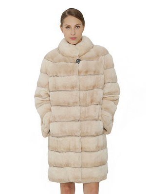 Natural Rex Rabbit Fur Women Coat