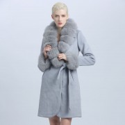 Women New Style Cashmere Wool Winter Coat with Fur Collar