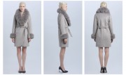 Women New Style Cashmere Wool Winter Coat with Fur Collar