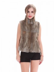 Women Rabbit Fur Vest Full Pelt Gilet