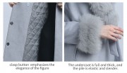 Women New Style Cashmere Wool Winter Coat with Fur Collar