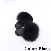 Kids Slides Fluffy Multicolor Slides Fox fur Raccoon Fur Slippers