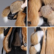 Real Leather Jacket Decorated with Fox Fur