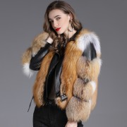 Real Leather Jacket Decorated with Fox Fur