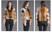 Real Leather Jacket Decorated with Fox Fur