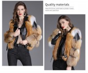 Real Leather Jacket Decorated with Fox Fur