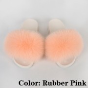 Women Furry Fur Slides Multicolor Slides Vibram Sole