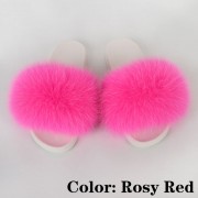 Women Furry Fur Slides Multicolor Slides Vibram Sole