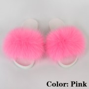 Women Furry Fur Slides Multicolor Slides Vibram Sole