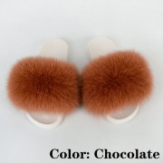 Women Furry Fur Slides Multicolor Slides Vibram Sole