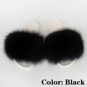 Women Furry Fur Slides Multicolor Slides Vibram Sole