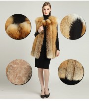 Natural Real Red Fox Fur Vests