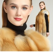 Natural Real Red Fox Fur Vests