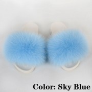 Women Furry Fur Slides Multicolor Slides Vibram Sole