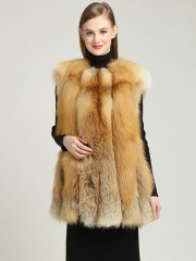 Natural Real Red Fox Fur Vests