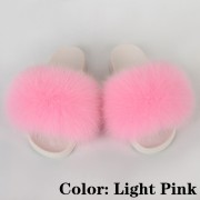 Women Furry Fur Slides Multicolor Slides Vibram Sole