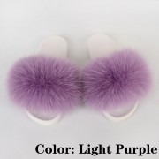 Women Furry Fur Slides Multicolor Slides Vibram Sole