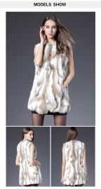 Natural Real Rex Rabbit Fur Vest Fuzzy Vest
