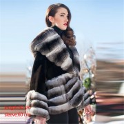 Natural Whole Skin Real Chinchilla Color Rex Rabbit Fur Coats