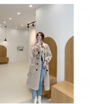 2021 New Style Sheepskin Long Overcoat for Women