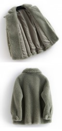 Seaweed Green Fashionable Wool Jacket