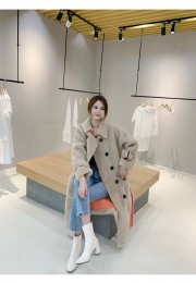 2021 New Style Sheepskin Long Overcoat for Women