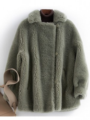 Seaweed Green Fashionable Wool Jacket