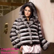 Natural Whole Skin Real Chinchilla Color Rex Rabbit Fur Coats