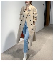 2021 New Style Sheepskin Long Overcoat for Women