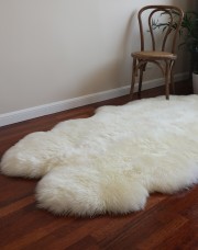 Quarto Large Sheepskin Rug Double Pelt Rug White Fur Carpet 100x180cm