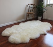 Quarto Large Sheepskin Rug Double Pelt Rug White Fur Carpet 100x180cm