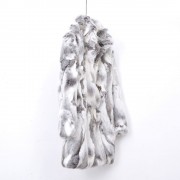 Plus Size Real Whole Skin Genuine Rabbit Fur Coat