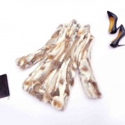 Plus Size Real Whole Skin Genuine Rabbit Fur Coat