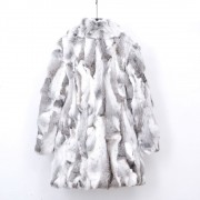 Plus Size Real Whole Skin Genuine Rabbit Fur Coat