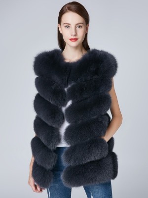 Natural Real Fox Fur Vest