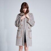 Women Real Mink Fur Knitted Coat