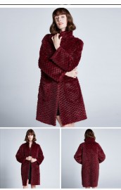 Women Real Mink Fur Knitted Coat