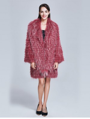 Fashion Real Raccoon Fur Coat